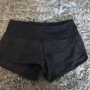 Black Lululemon athletic shorts